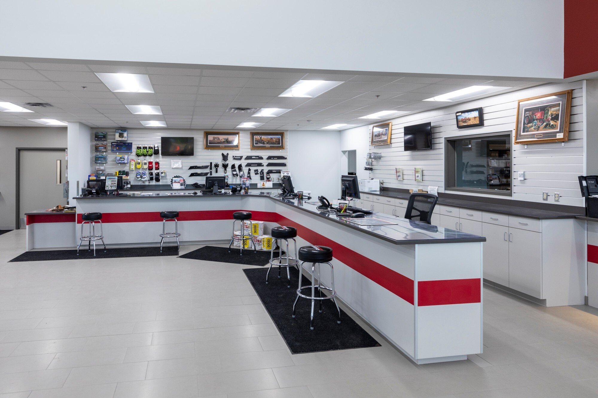 Interior of parts and service counter area, constructed by Rice Companies